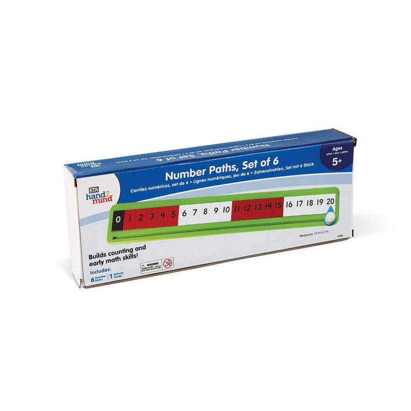 hand2mind Number Paths, Rekenrek Color-Coded Number Line, Teacher Supplies, School Supplies, Math Manipulatives, Classroom Supplies For Teachers Elementary, Kindergarten Homeschool Supplies (Set of 6) - Image 2